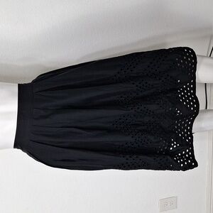 Anthropologie Dear Creatures Black Eyelet Boho Whimsigoth A-Line Midi Skirt- XS